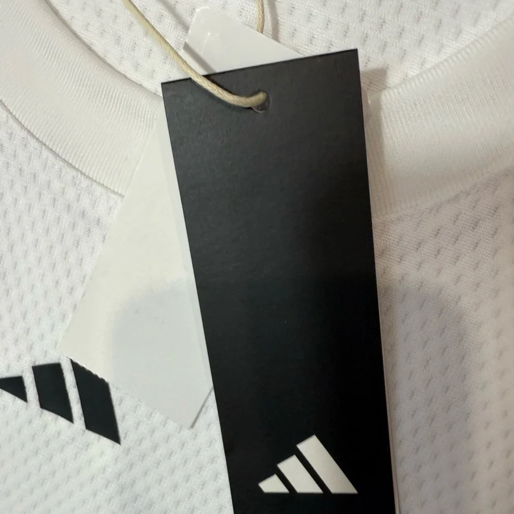 Adidas Basketball Tank Mens 2XL White Mesh Jersey Sleeveless Training NWT